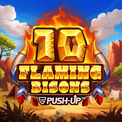 10 Flaming Bisons slot game logo icon by Push Gaming
