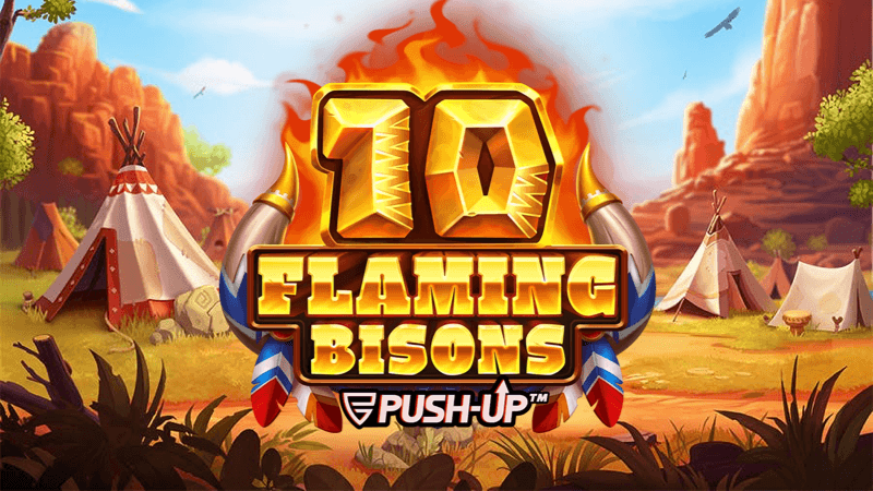 10 Flaming Bisons slot game background artwork by Push Gaming