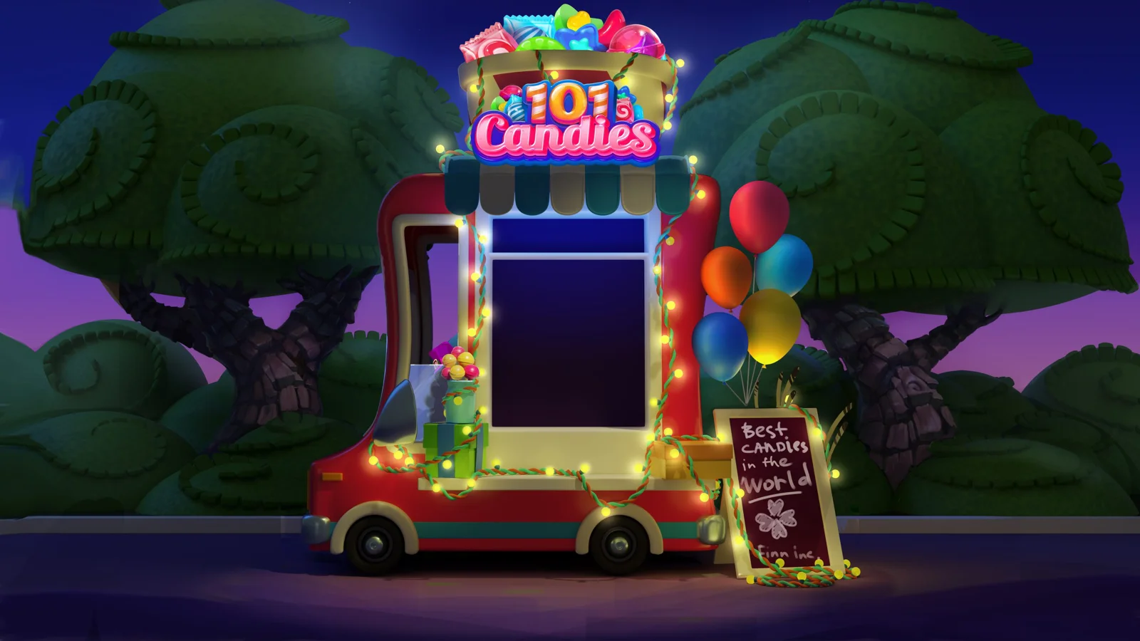 101 Candies video_slot game background artwork by NetEnt