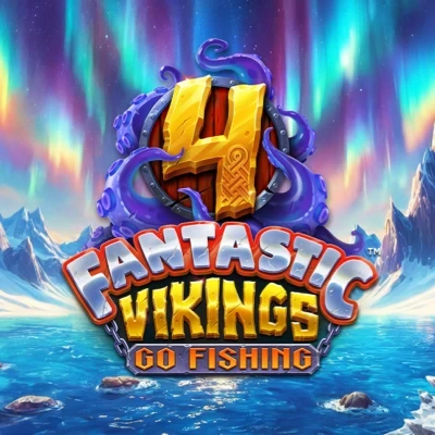 4 Fantastic Vikings Go Fishing slot game logo icon by 4ThePlayer