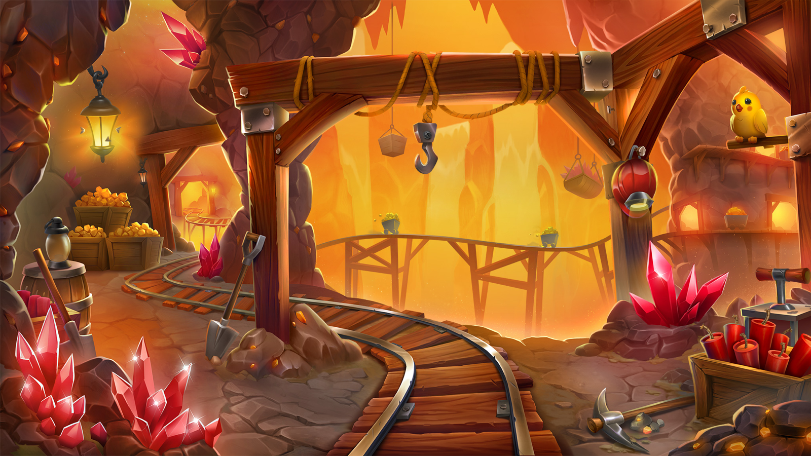 5K Gold Mine slot game background artwork by 4ThePlayer