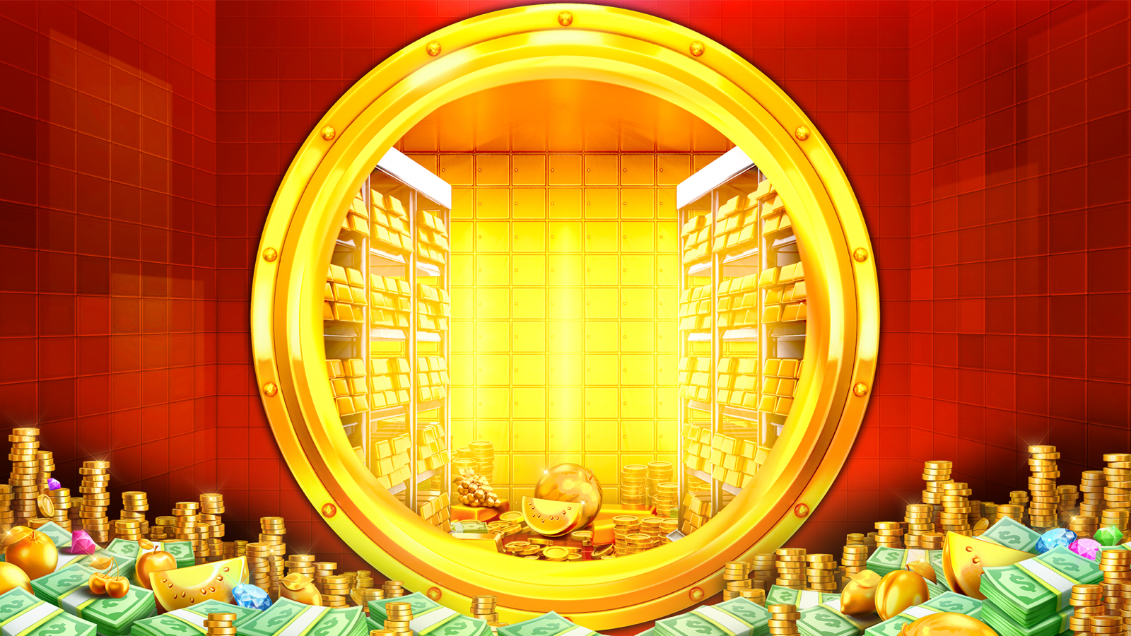 7 Gold Fruits slot game background artwork by 4ThePlayer