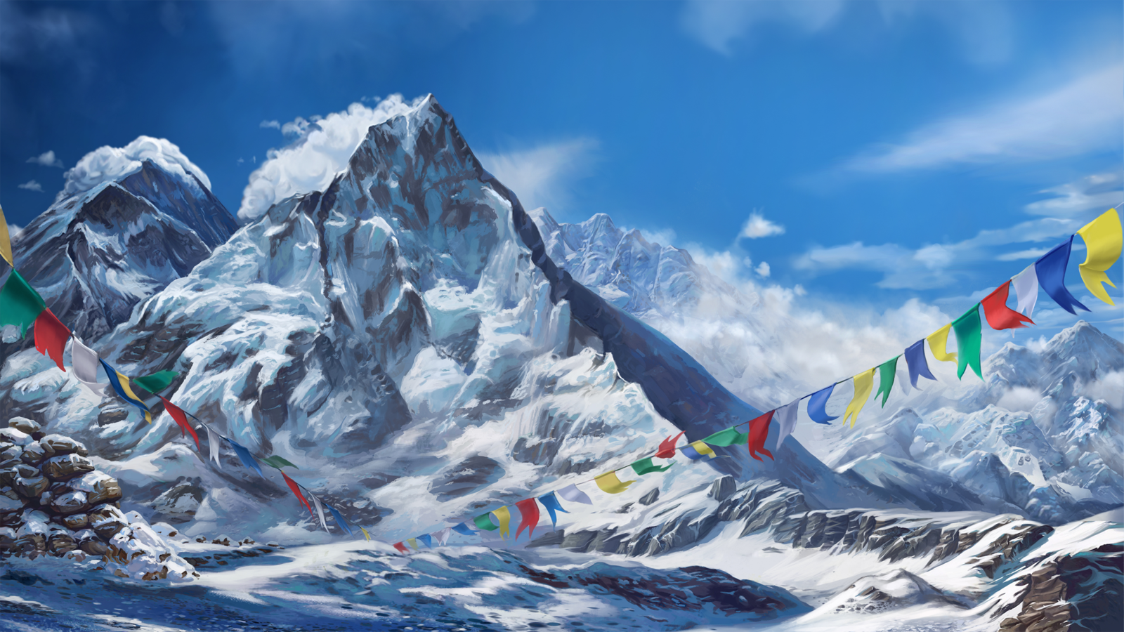90K Yeti Gigablox slot game background artwork by 4ThePlayer