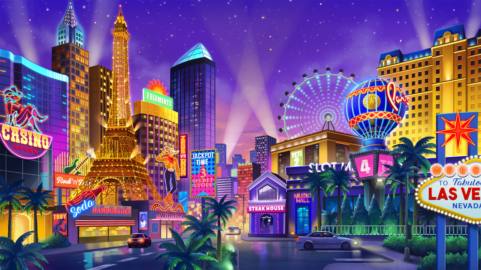 9k Kong in Vegas slot game background artwork by 4ThePlayer