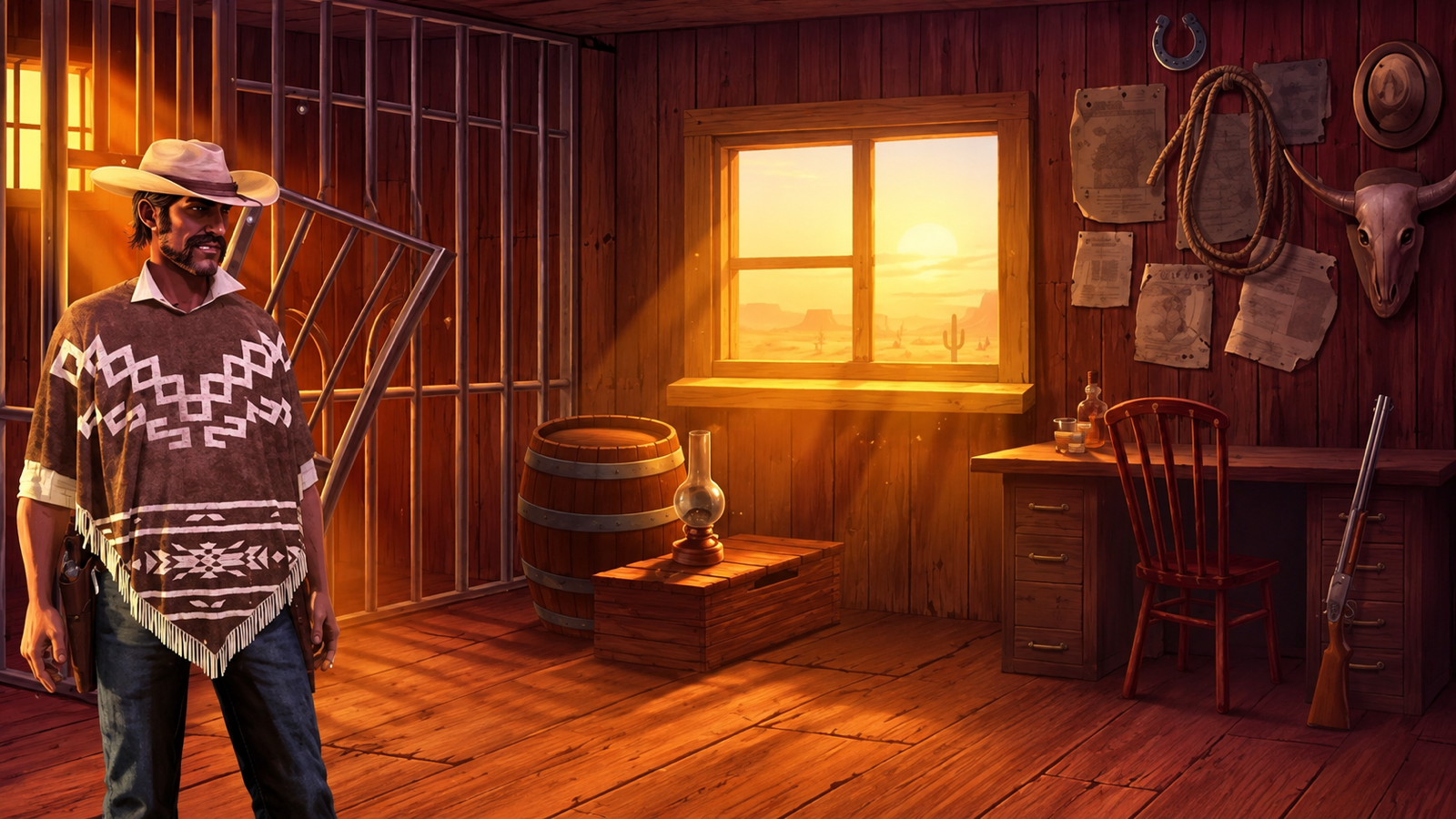 A Fistful of Wilds slot game background artwork by Novomatic