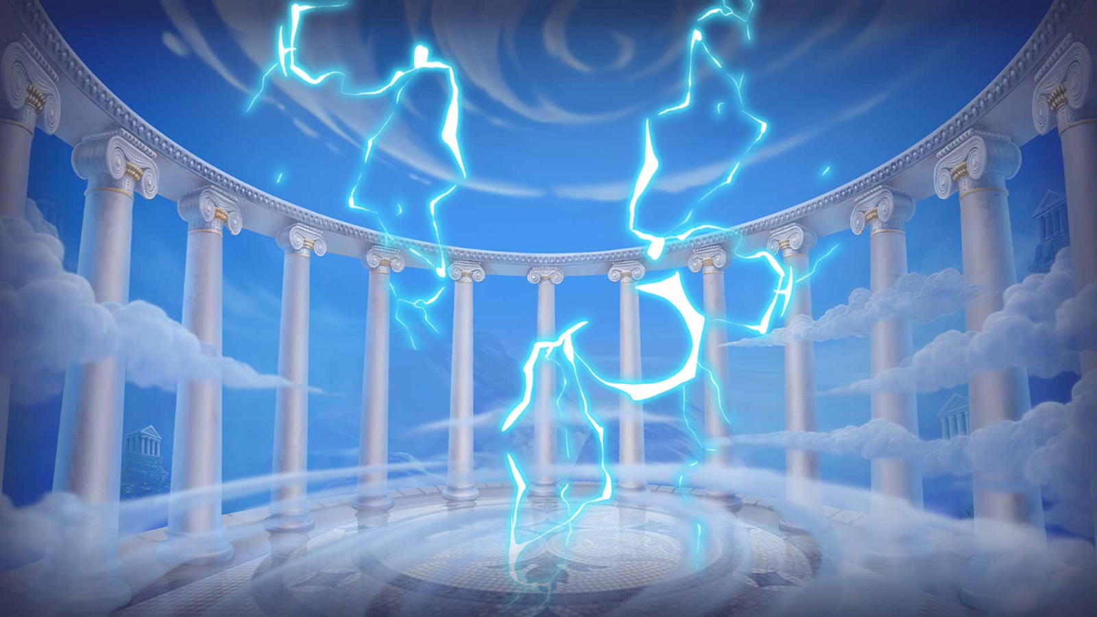 Age of the Gods slot game background artwork by Playtech