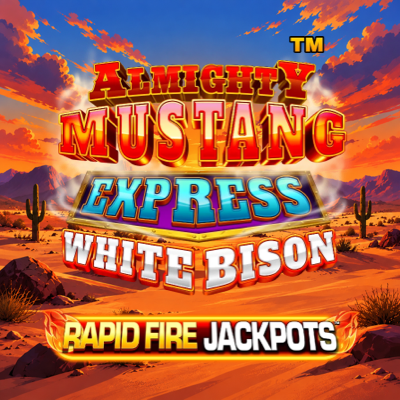 Almighty Mustang Express White Bison Rapid Fire logo