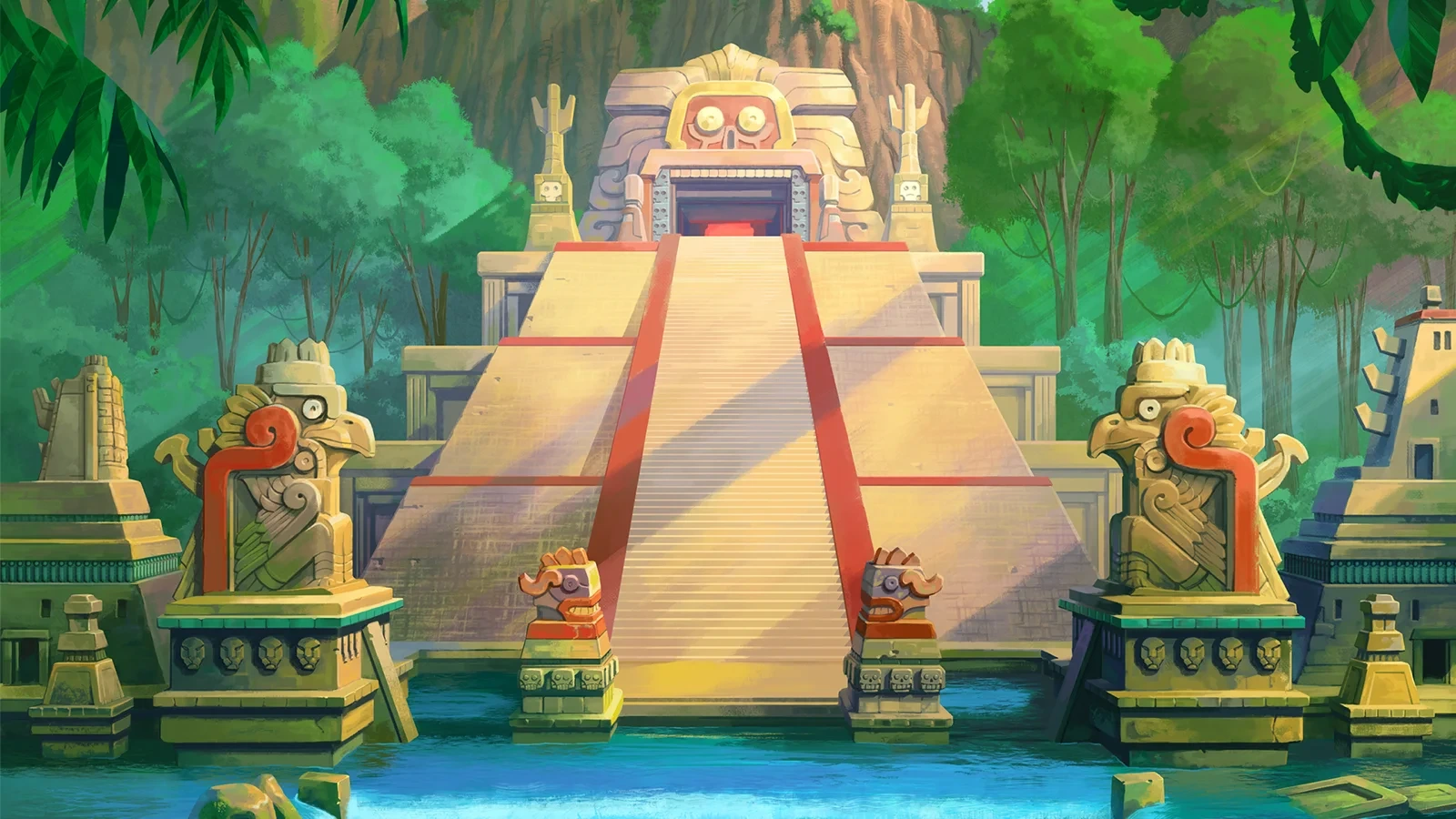 Amazon Lost Gold slot game background artwork by Alchemy Gaming