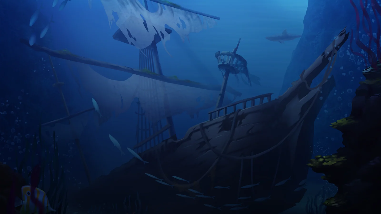 Aquanauts slot game background artwork by Alchemy Gaming