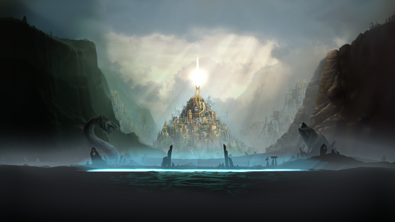 Asgardian Stones slot game background artwork by NetEnt