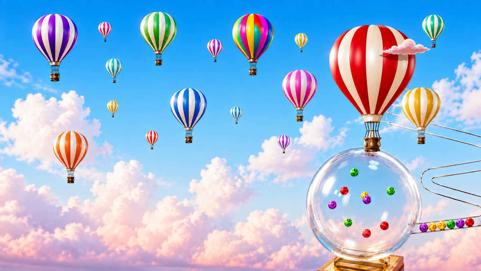 Balloon Race live game show game background artwork by Evolution