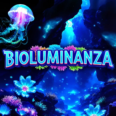 Bioluminanza video slot game logo icon by Atomic Slot Lab