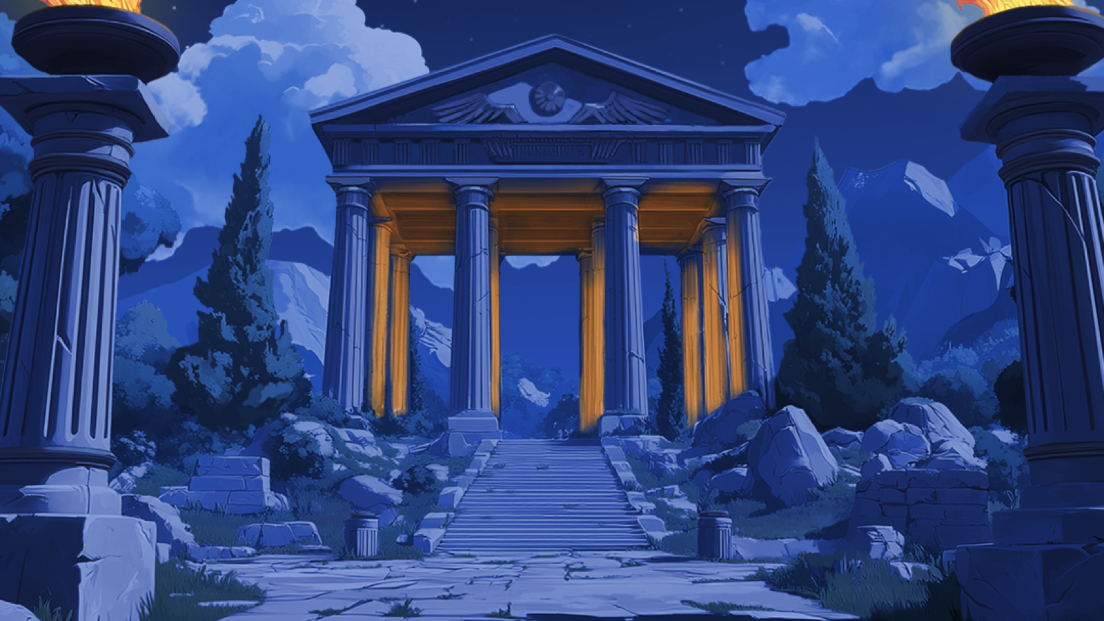 Book of Olympus slot game background artwork by Apparat Gaming