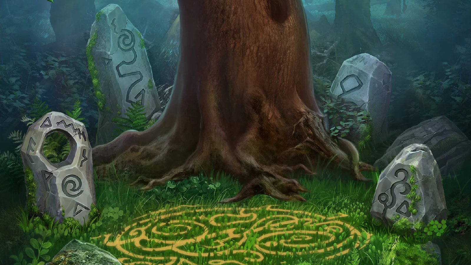 Druids' Dream slot game background artwork by NetEnt