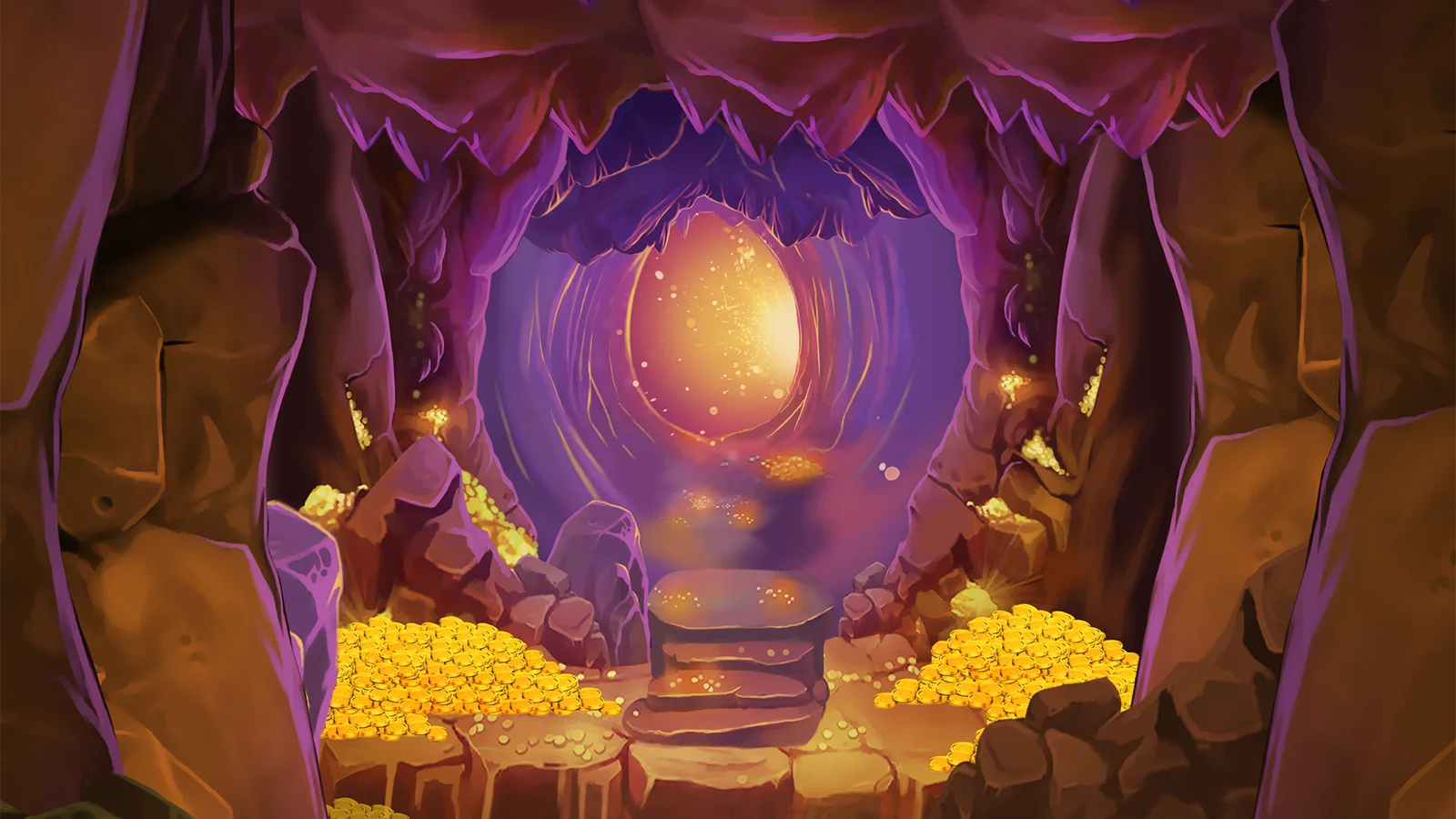 Mining Pots of Gold slot game background artwork by Gameburger Studios