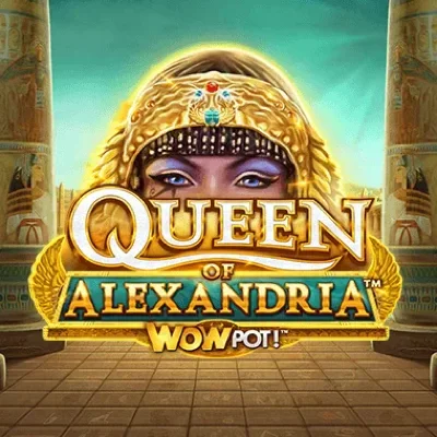 Queen of Alexandria WOWPOT slot game logo icon by Neon Valley Studios