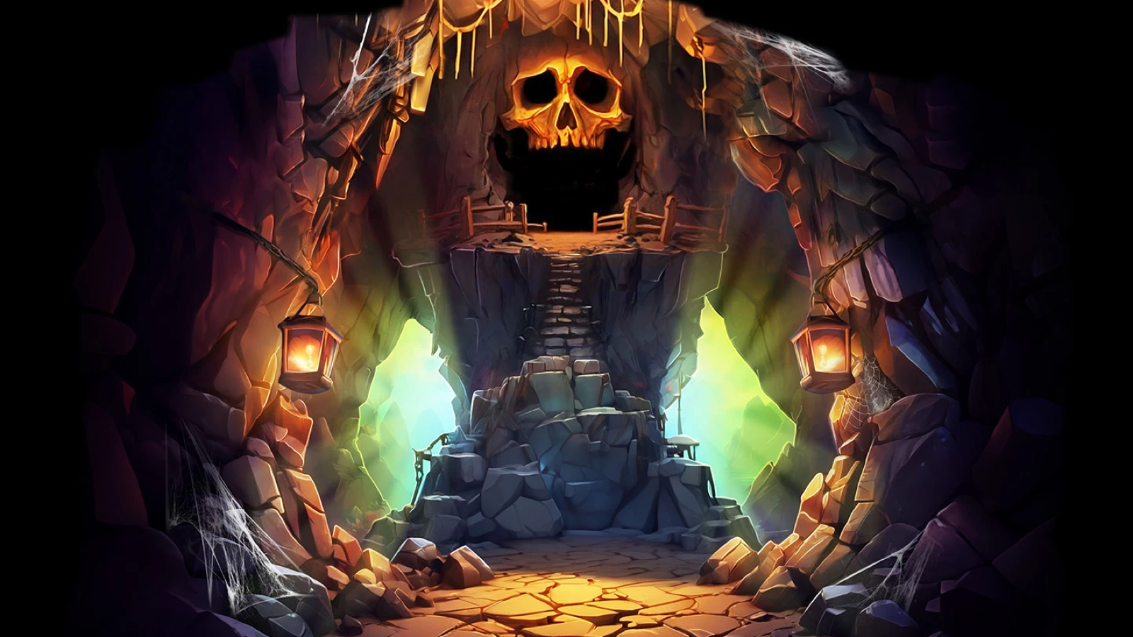 The Goonies Megaways Quest for Treasure Jackpot King slot game background artwork by Blueprint Gaming