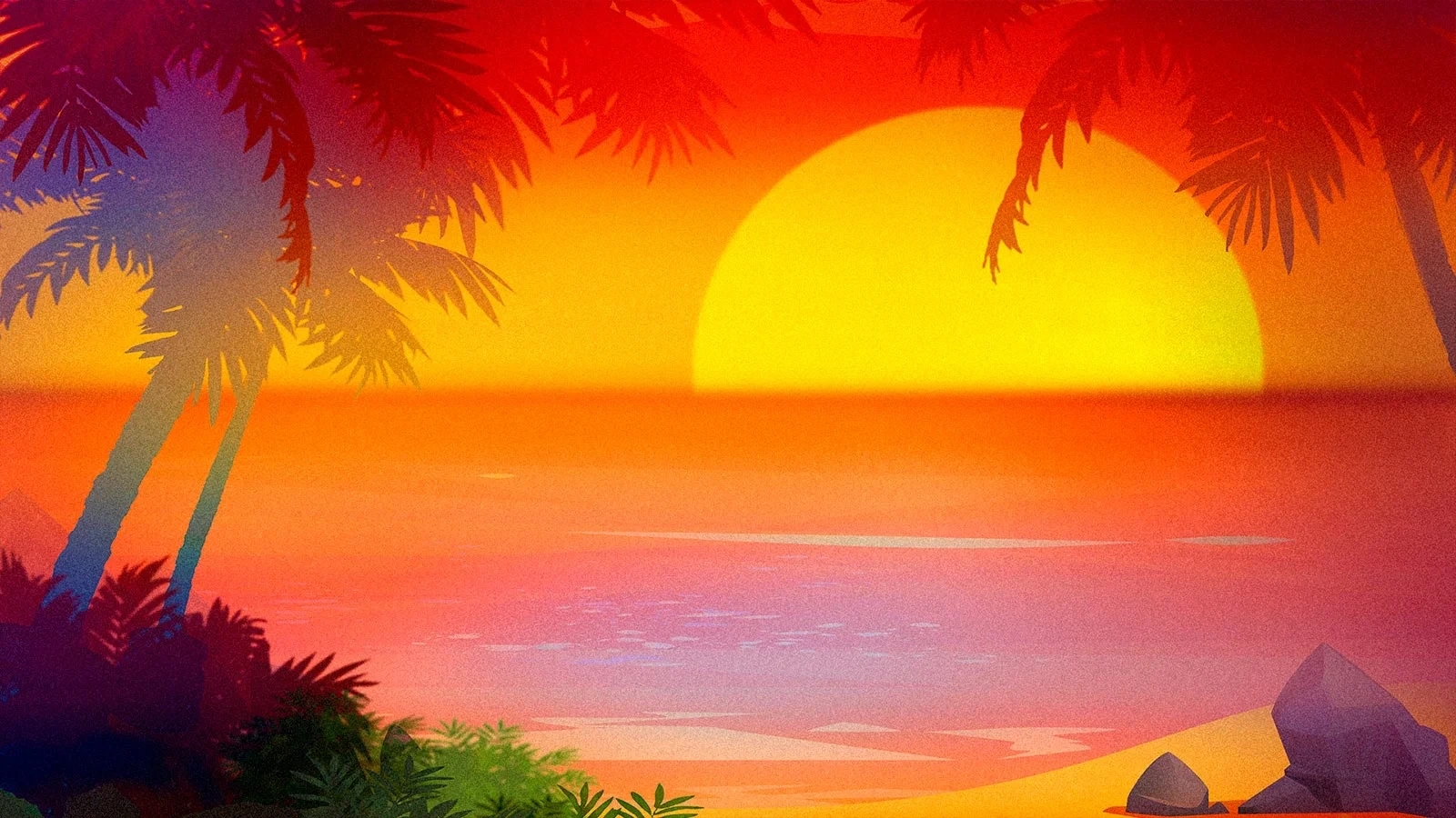 Tiki Reward slot game background artwork by All For One Studios